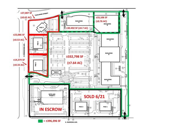 SHOVEL READY RETAIL LAND: ALL (13) OR PARTIAL PADS W/ UTILITIES: NEC S. Mendocino & E Manning Ave, Parlier, CA 93648